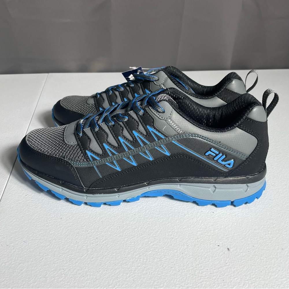 Fila Black and Blue Trail Running Athletic Shoes NWT Size 9.5 Wide